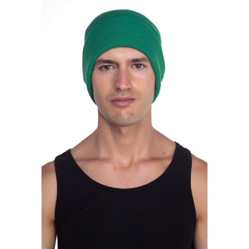 Beanie Men Women - Unisex Cuffed Plain Skull Knit Hat Cap - Picture 4 of 7